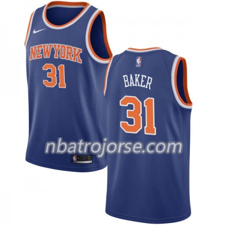 Män New York Knicks Tröja Ron Baker 31 Nike 2017-18 Blå Swingman